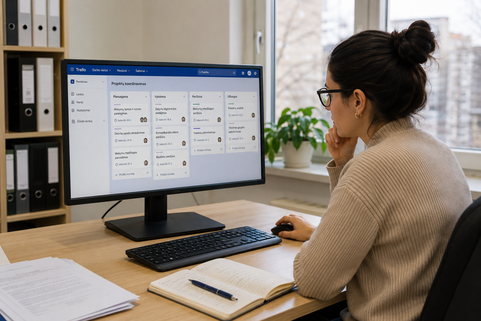 Skaitmeninis projektų koordinatorius (Notion / Trello / Excel)